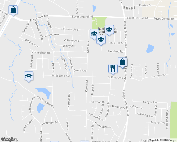 map of restaurants, bars, coffee shops, grocery stores, and more near 4008 Kerwin Drive in Memphis