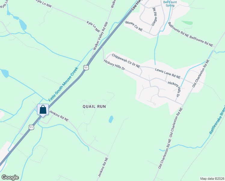 map of restaurants, bars, coffee shops, grocery stores, and more near 368 Quail Run Trce Northeast in Cleveland