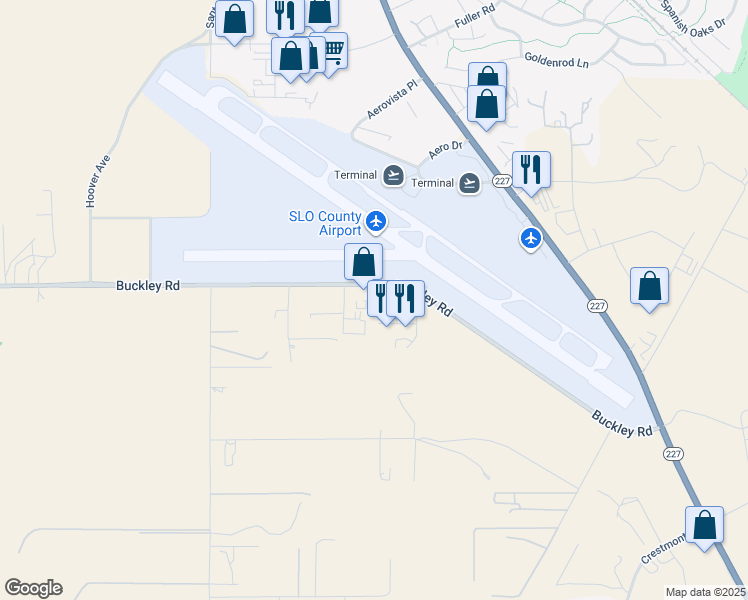 map of restaurants, bars, coffee shops, grocery stores, and more near 745 Buckley Rd in San Luis Obispo