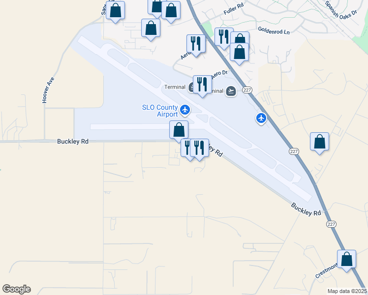 map of restaurants, bars, coffee shops, grocery stores, and more near 745 Buckley Rd in San Luis Obispo
