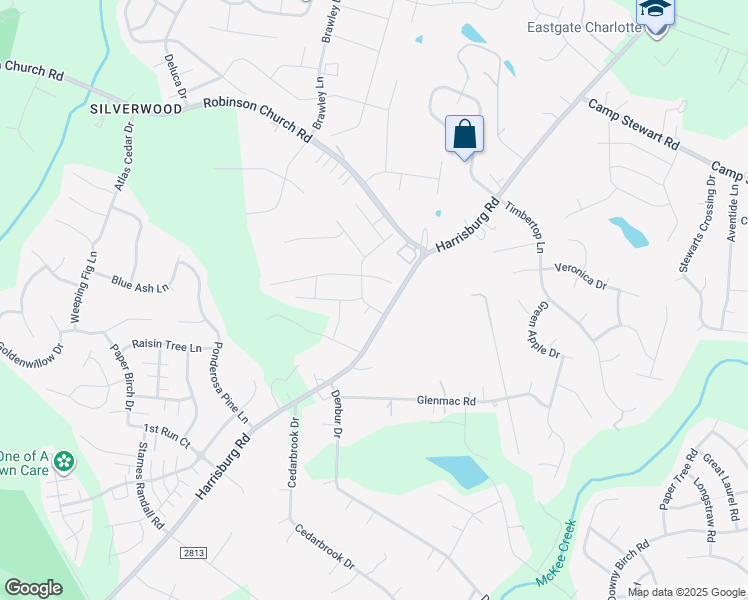 map of restaurants, bars, coffee shops, grocery stores, and more near 9200 Harrisburg Road in Charlotte