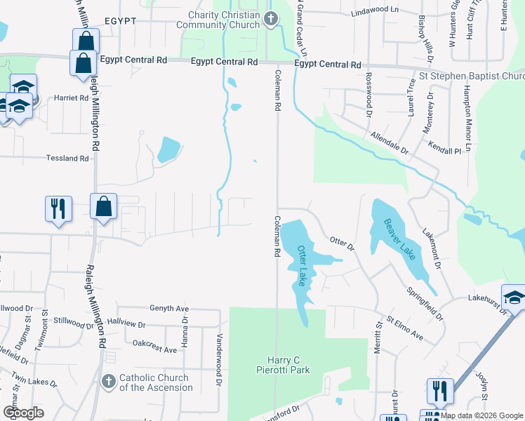 map of restaurants, bars, coffee shops, grocery stores, and more near 4410 Ann Arbor Lane in Memphis