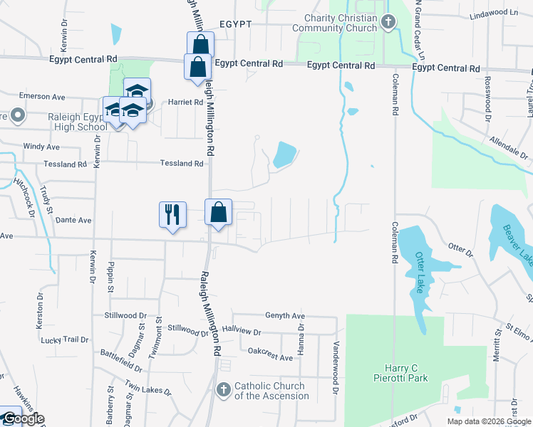 map of restaurants, bars, coffee shops, grocery stores, and more near 4033 Lehi Drive in Memphis