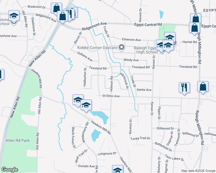 map of restaurants, bars, coffee shops, grocery stores, and more near 3708 Saint Elmo Avenue in Memphis