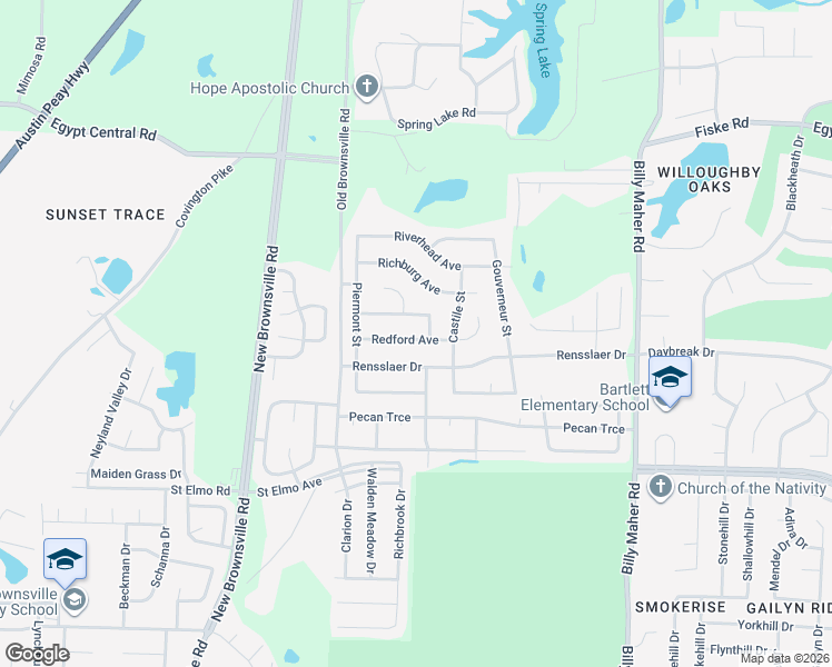 map of restaurants, bars, coffee shops, grocery stores, and more near 4050 Remsen Cove in Memphis