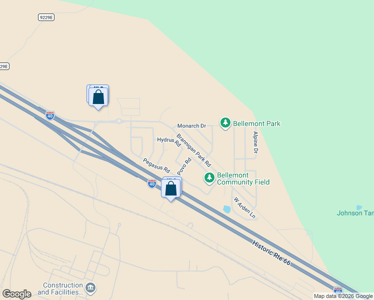 map of restaurants, bars, coffee shops, grocery stores, and more near 11777 Cove Crest Drive in Bellemont