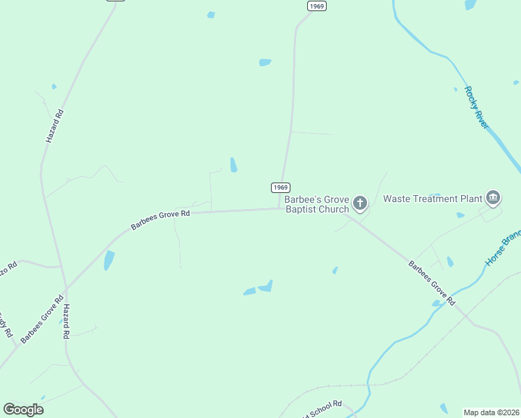 map of restaurants, bars, coffee shops, grocery stores, and more near Barbees Grove Road in Oakboro