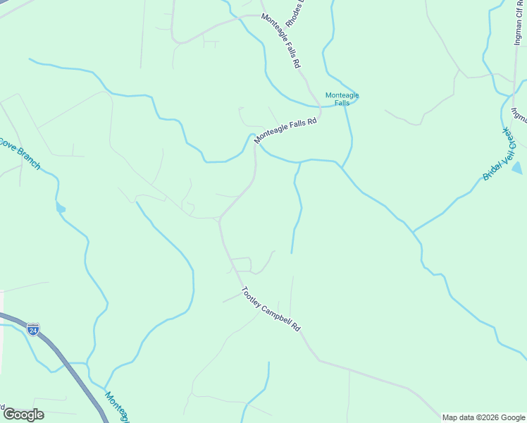 map of restaurants, bars, coffee shops, grocery stores, and more near 56 Monteagle Falls Road in Monteagle