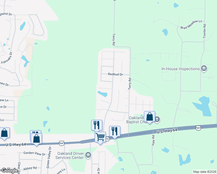 map of restaurants, bars, coffee shops, grocery stores, and more near 75 Sweet Leaf Lane in Oakland