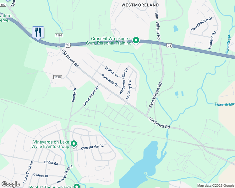 map of restaurants, bars, coffee shops, grocery stores, and more near 4126 Hathaway Hills Drive in Charlotte