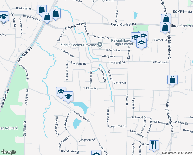 map of restaurants, bars, coffee shops, grocery stores, and more near 4039 Zane Road in Memphis