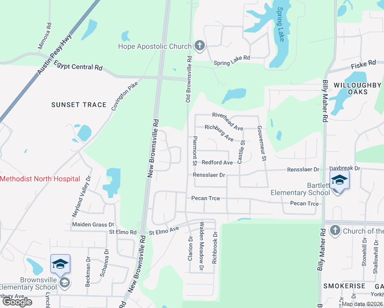 map of restaurants, bars, coffee shops, grocery stores, and more near 4035 Piermont Street in Memphis