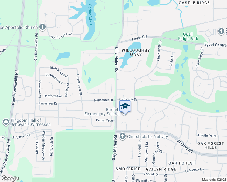 map of restaurants, bars, coffee shops, grocery stores, and more near 4056 Brittain Cove in Memphis