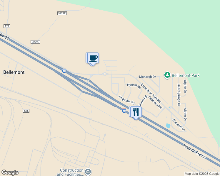 map of restaurants, bars, coffee shops, grocery stores, and more near 12346 Pegasus Road in Flagstaff