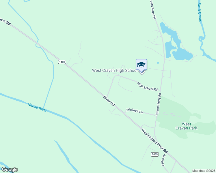 map of restaurants, bars, coffee shops, grocery stores, and more near 153 High School Road in Vanceboro