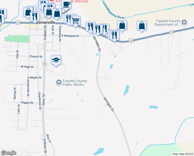 map of restaurants, bars, coffee shops, grocery stores, and more near 365 Jernigan Drive in Somerville