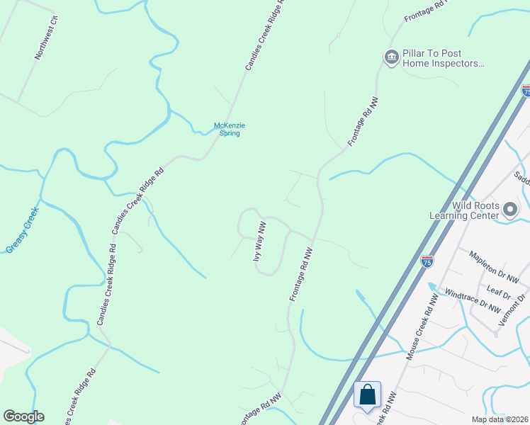 map of restaurants, bars, coffee shops, grocery stores, and more near 184 Ivy Way Northwest in Cleveland