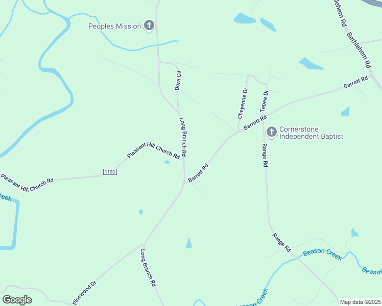 map of restaurants, bars, coffee shops, grocery stores, and more near 525 Long Branch Road in Kings Mountain