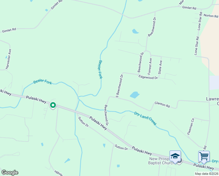 map of restaurants, bars, coffee shops, grocery stores, and more near 2600 Clanton Road in Lawrenceburg