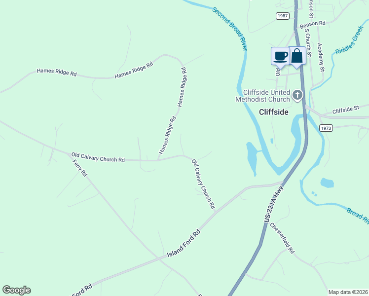 map of restaurants, bars, coffee shops, grocery stores, and more near 105 Rome Court in Mooresboro