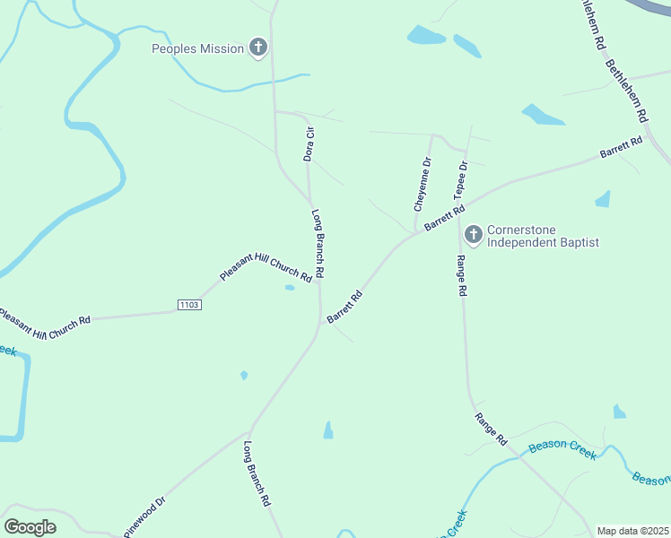 map of restaurants, bars, coffee shops, grocery stores, and more near 525 Long Branch Road in Kings Mountain