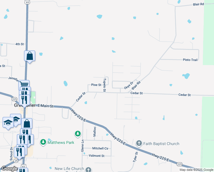 map of restaurants, bars, coffee shops, grocery stores, and more near 7 Tupelo Street in Greenbrier