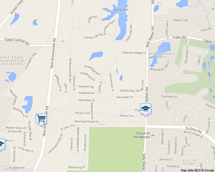 map of restaurants, bars, coffee shops, grocery stores, and more near 5779 Redford Cove in Memphis