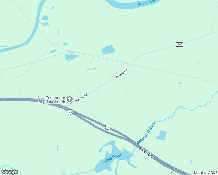 map of restaurants, bars, coffee shops, grocery stores, and more near 303 Neuse Road in Kinston