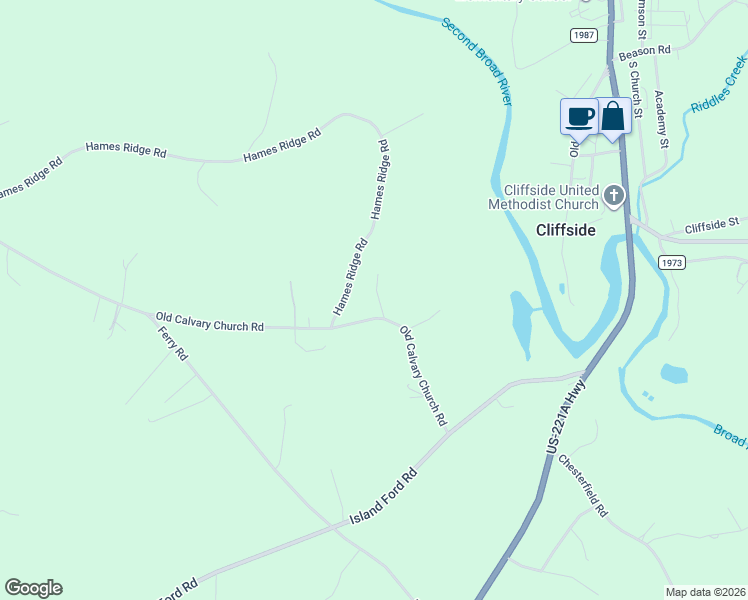 map of restaurants, bars, coffee shops, grocery stores, and more near 105 Rome Court in Mooresboro