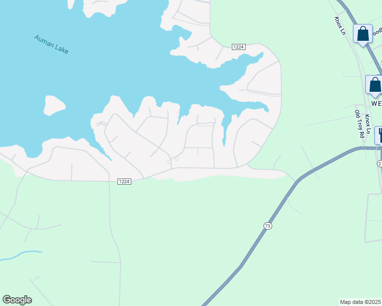 map of restaurants, bars, coffee shops, grocery stores, and more near 104 Dickerson Drive in Seven Lakes