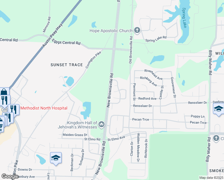 map of restaurants, bars, coffee shops, grocery stores, and more near 5528 Mal Cove in Memphis