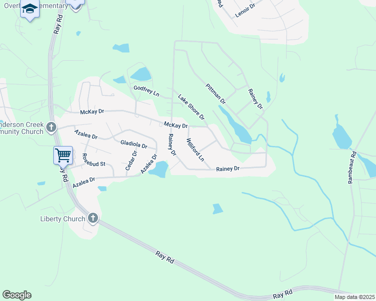 map of restaurants, bars, coffee shops, grocery stores, and more near 88 Williford Lane in Spring Lake