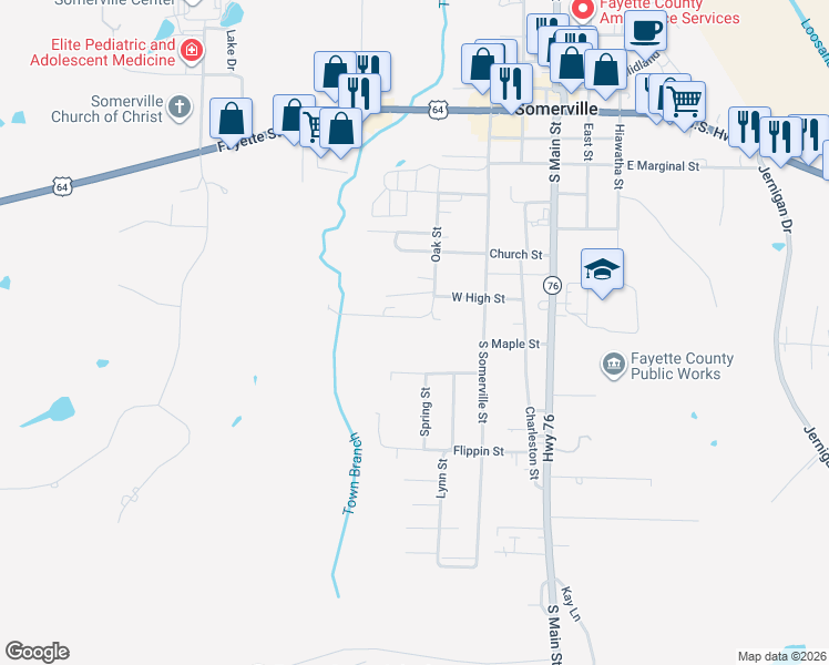 map of restaurants, bars, coffee shops, grocery stores, and more near 514 Oak Street in Somerville
