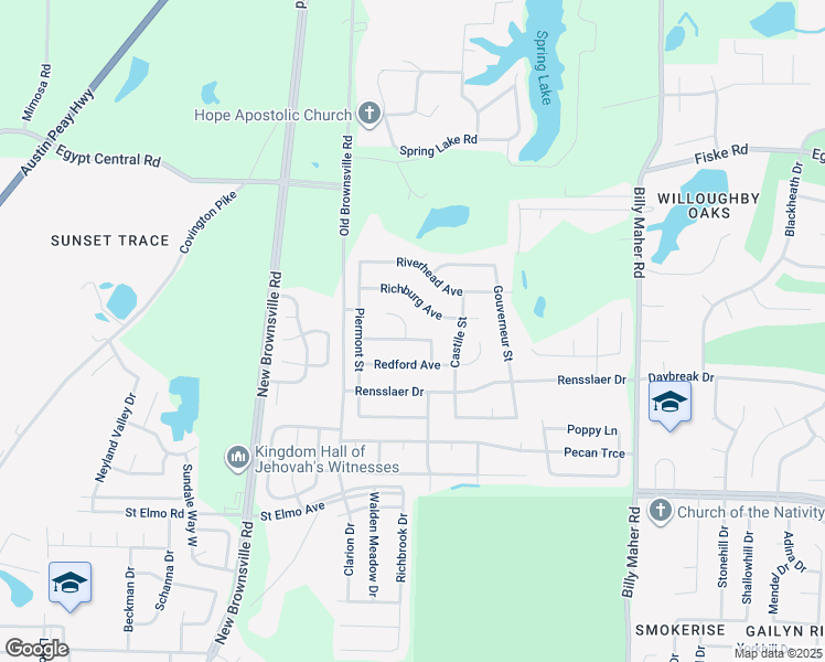 map of restaurants, bars, coffee shops, grocery stores, and more near 4050 Remsen Cove in Memphis