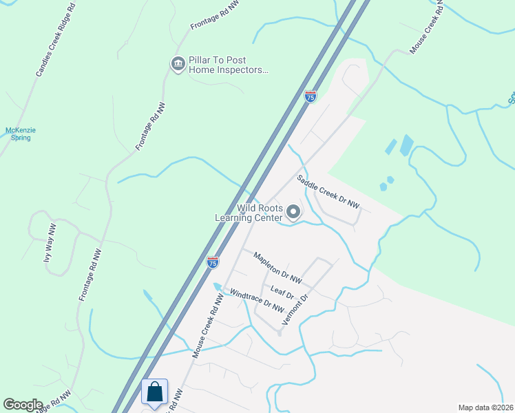 map of restaurants, bars, coffee shops, grocery stores, and more near 5763 Mouse Creek Road Northwest in Cleveland