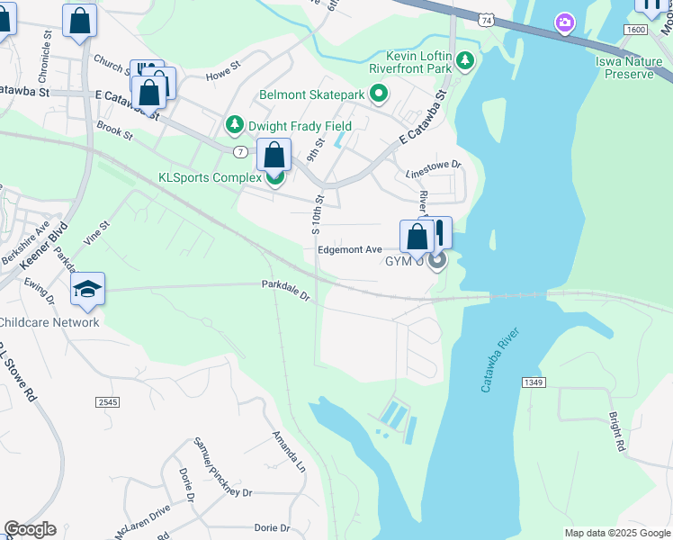 map of restaurants, bars, coffee shops, grocery stores, and more near 105 Piedmont Road in Belmont