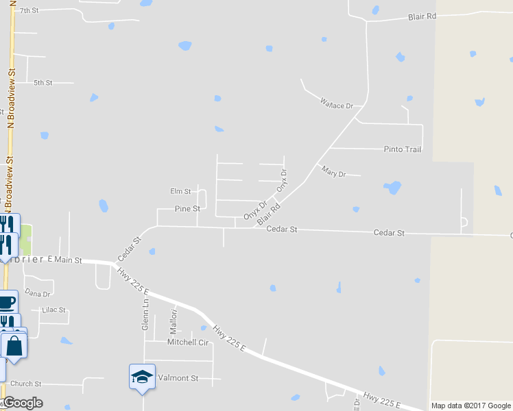 map of restaurants, bars, coffee shops, grocery stores, and more near 15 Onyx Drive in Greenbrier