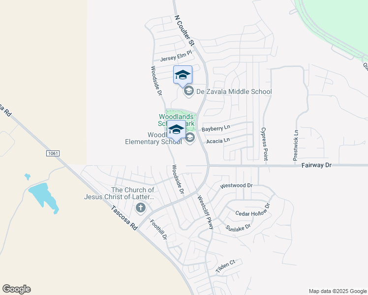map of restaurants, bars, coffee shops, grocery stores, and more near 2501 North Coulter Street in Amarillo