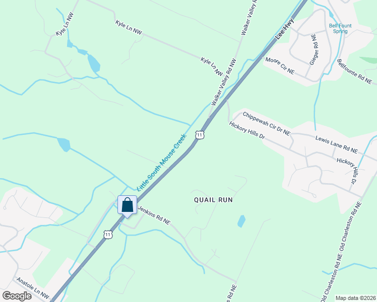 map of restaurants, bars, coffee shops, grocery stores, and more near North Lee Highway in Cleveland