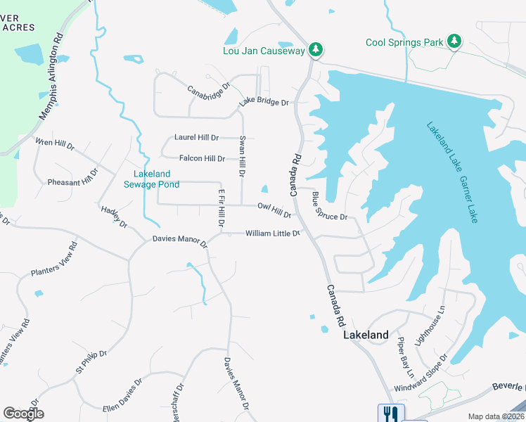 map of restaurants, bars, coffee shops, grocery stores, and more near 9495 Owl Hill Drive in Lakeland