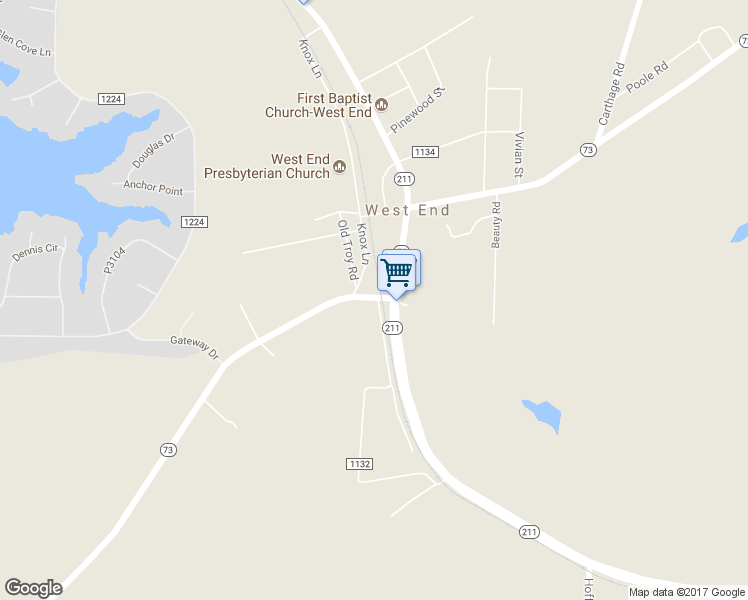 map of restaurants, bars, coffee shops, grocery stores, and more near 4203 Highway 73 in West End