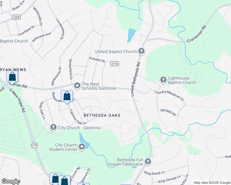 map of restaurants, bars, coffee shops, grocery stores, and more near 4633 Titman Road in Gastonia