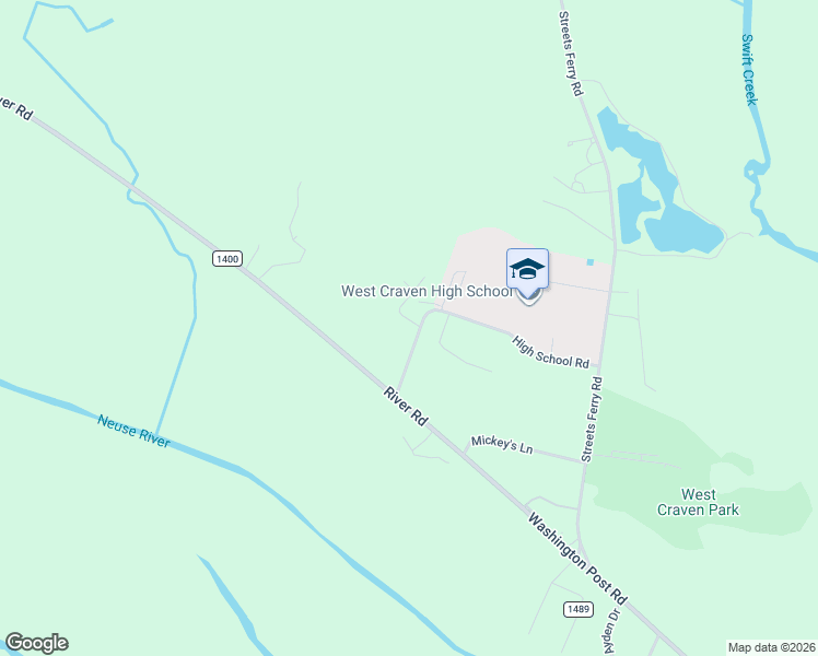 map of restaurants, bars, coffee shops, grocery stores, and more near 153 High School Road in Vanceboro