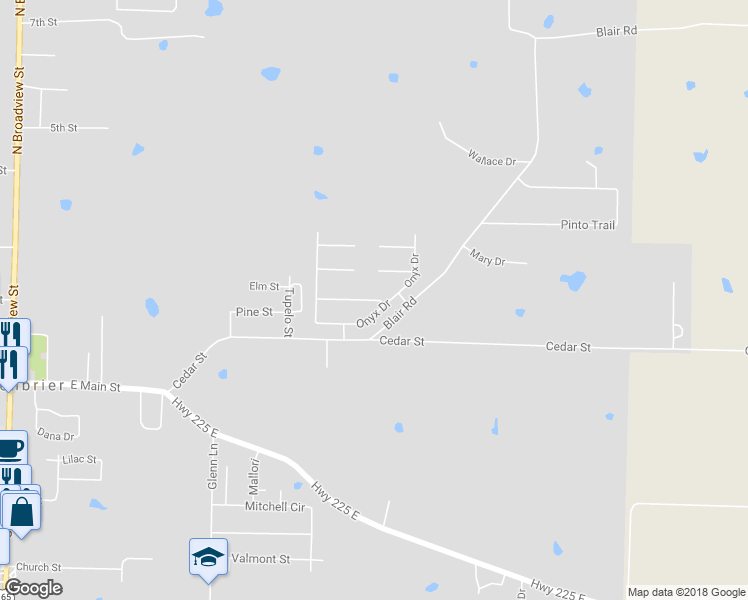 map of restaurants, bars, coffee shops, grocery stores, and more near 7 Amethyst Street in Greenbrier