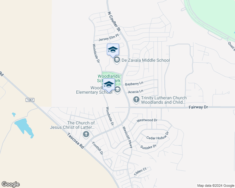 map of restaurants, bars, coffee shops, grocery stores, and more near 2501 North Coulter Street in Amarillo