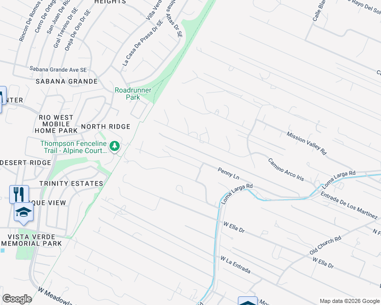 map of restaurants, bars, coffee shops, grocery stores, and more near 700 Penny Lane in Corrales