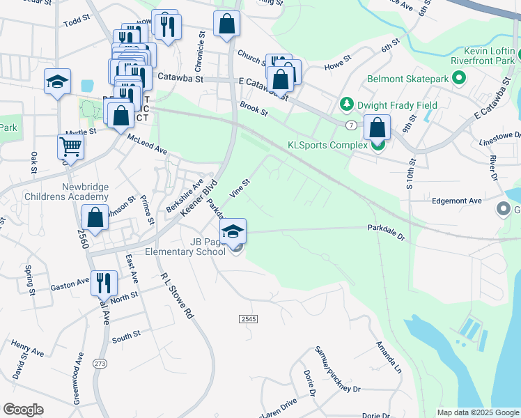 map of restaurants, bars, coffee shops, grocery stores, and more near 37 Flowers Court in Belmont