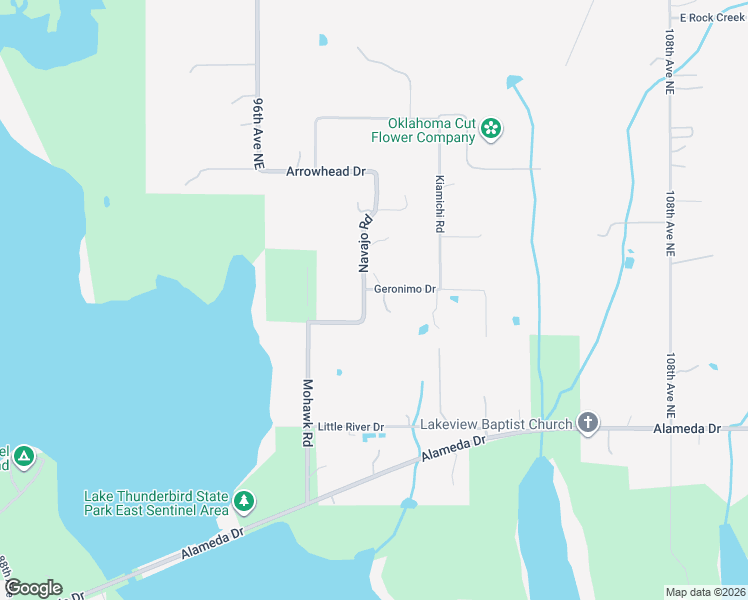 map of restaurants, bars, coffee shops, grocery stores, and more near 1502 Navajo Road in Norman