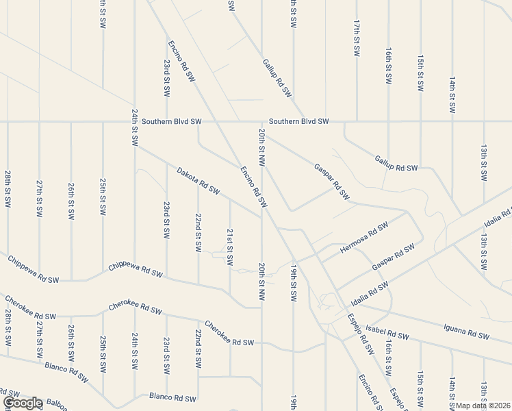 map of restaurants, bars, coffee shops, grocery stores, and more near 1100 Encino Road Southwest in Rio Rancho