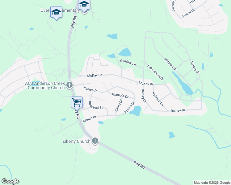 map of restaurants, bars, coffee shops, grocery stores, and more near 150 Gladiola Drive in Spring Lake